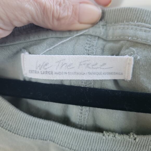 We the Free Free People Oversized Pocket Long Sleeve Tee XL Boho Indie - Picture 2 of 8